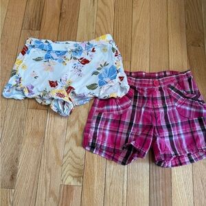 Floral and Plaid girls Shorts Set